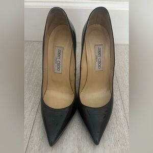 Jimmy Choo Black Patent Leather Pointed-Toe Pumps